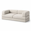 Canapé en tissu bouclé beige 200 cm