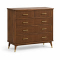 Commode en bois avec poignées en métal doré