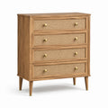Commode en bois et rotin avec 4 tiroirs 80x40x100 cm
