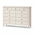 Commode en bois avec 10 tiroirs couleur crème