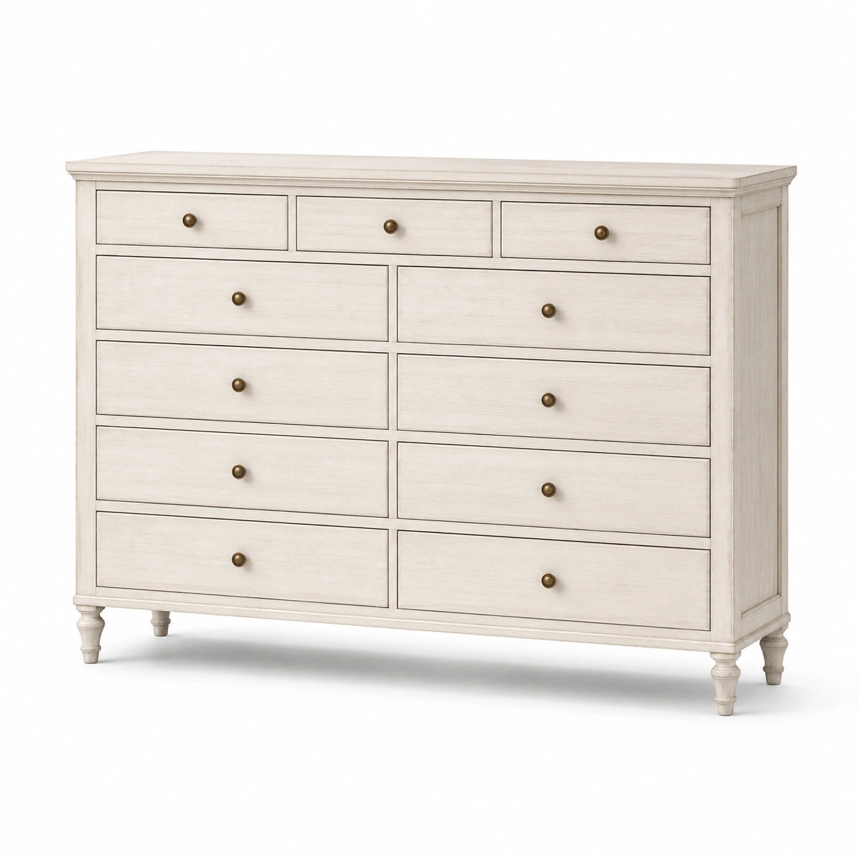 Commode en bois avec 10 tiroirs couleur crème
