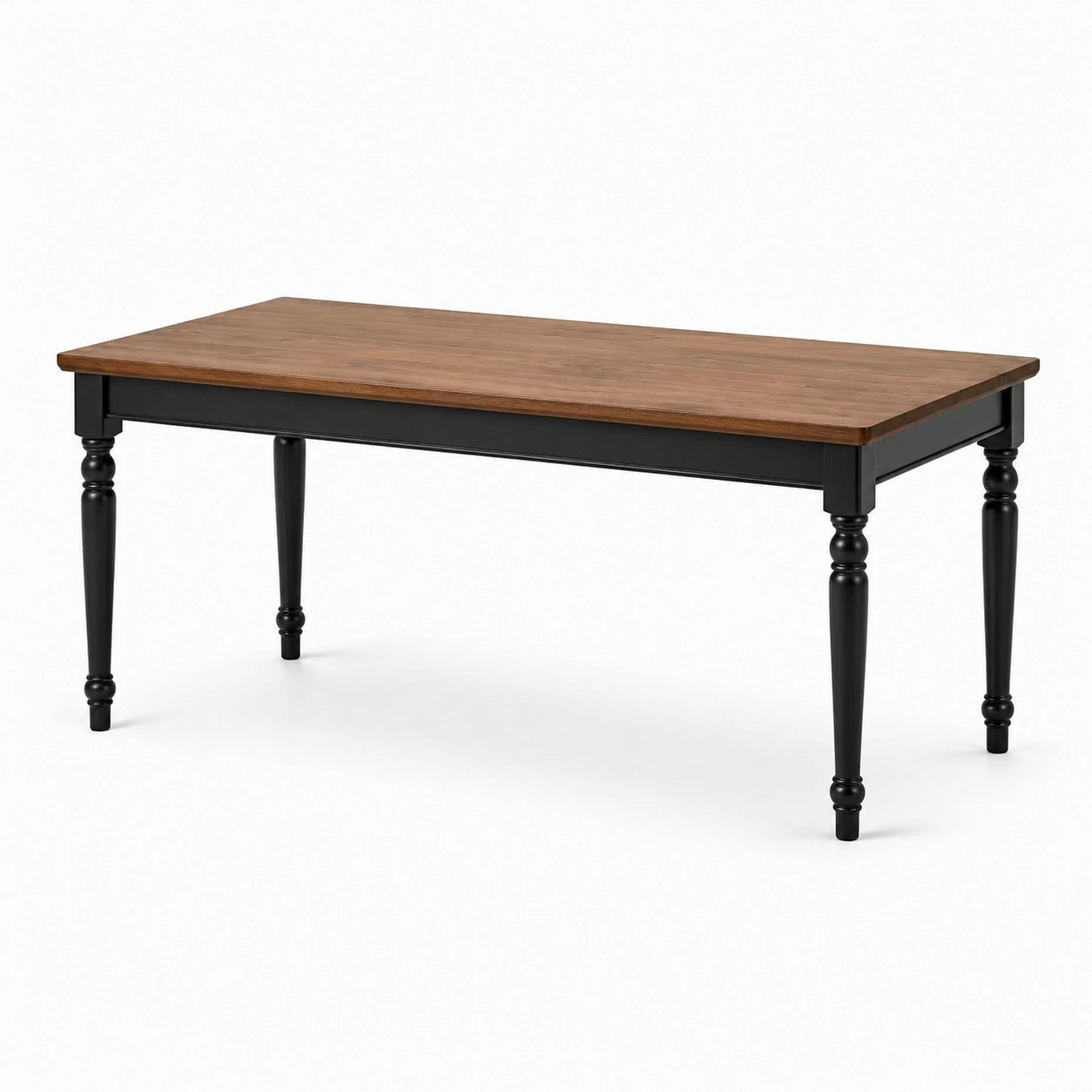 Table à manger en bois noyer et noir 180x90 cm