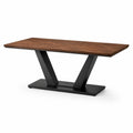 Table de salle à manger rectangulaire en bois et métal 180x90x75 cm