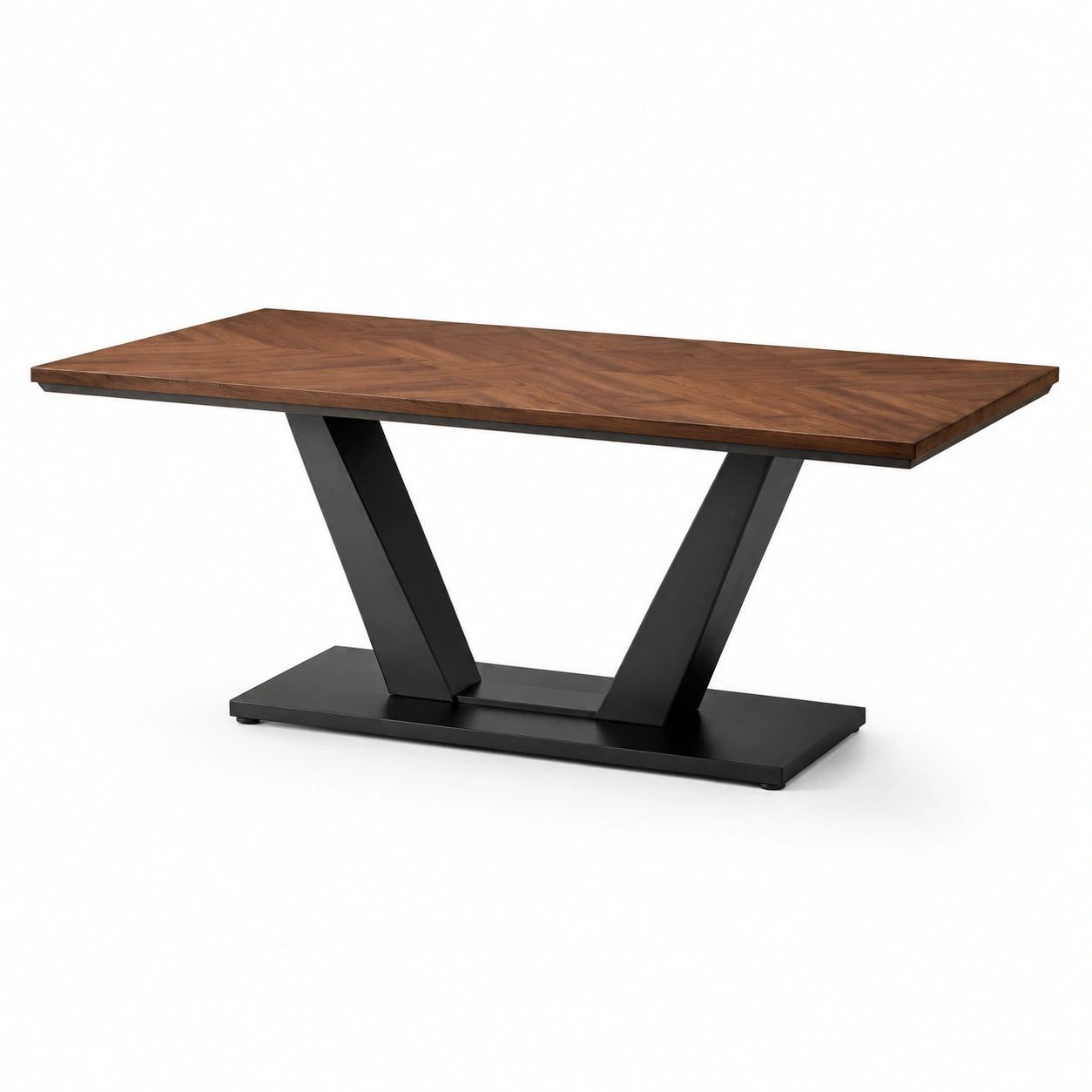 Table de salle à manger rectangulaire en bois et métal 180x90x75 cm