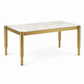 Table en marbre blanc de Carrare et métal doré 120x70x75 cm